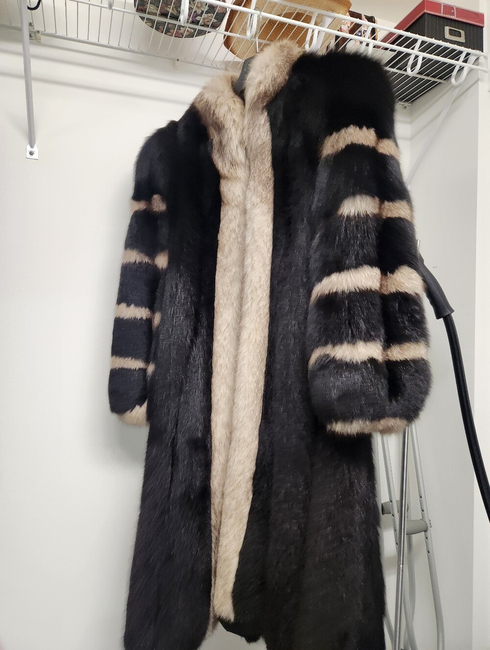 Black & Silver Fox Full Length Coat